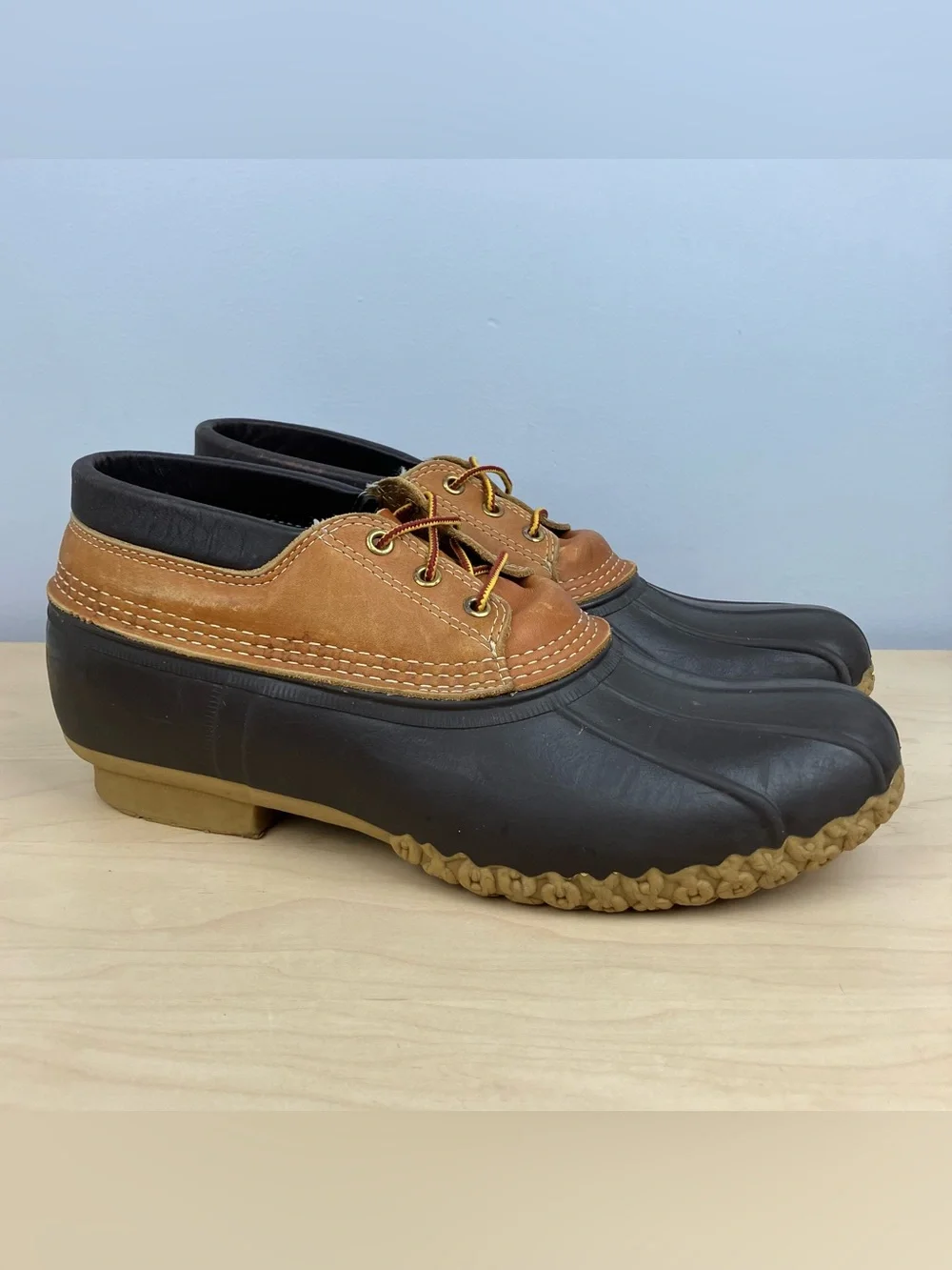 L.L. Bean Men’s Size 12.0 M Duck Boots Gumshoe Rubber Moc Brown Leather Shoes